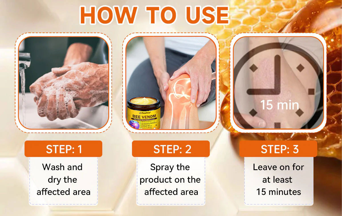 Official U.S Store ✨Purelora® Bee Venom Pain Relief Joint Repair Cream 🐝🐝(Fast Acting Pain Relief, Inflammation Reduction & Bone Support)