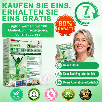 [Offizieller Flagship-Store] 👩‍⚕️ | Purelora® Moringa · Berberin × NAD⁺ 10-in-1 Advanced Nano-Mikronadelpflaster 🇩🇪 | 𝘽𝙖𝙠𝙚𝙙 𝙗𝙮 𝙨𝙘𝙞𝙚𝙣𝙘𝙚 | 10-𝗂𝗇-𝟣 𝖿𝗈𝗋𝗆𝗎𝗅𝖺 | 𝑅𝑒𝑠𝑢𝑙𝑡𝑠 𝑖𝑛 7 𝑑𝑎𝑦𝑠 ⏳