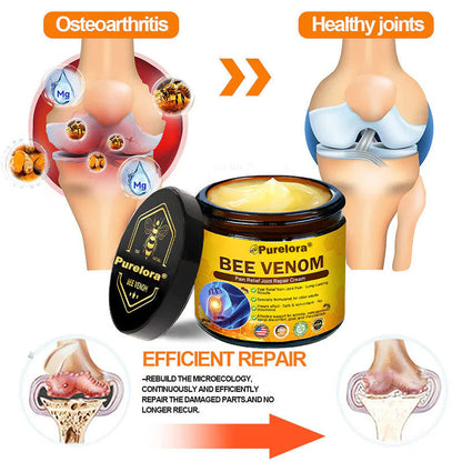 Official U.S Store ✨Purelora® Bee Venom Pain Relief Joint Repair Cream 🐝🐝(Fast Acting Pain Relief, Inflammation Reduction & Bone Support)