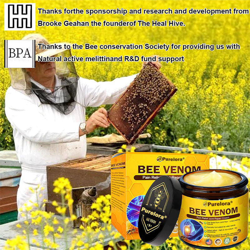 Official U.S Store ✨Purelora® Bee Venom Pain Relief Joint Repair Cream 🐝🐝(Fast Acting Pain Relief, Inflammation Reduction & Bone Support)