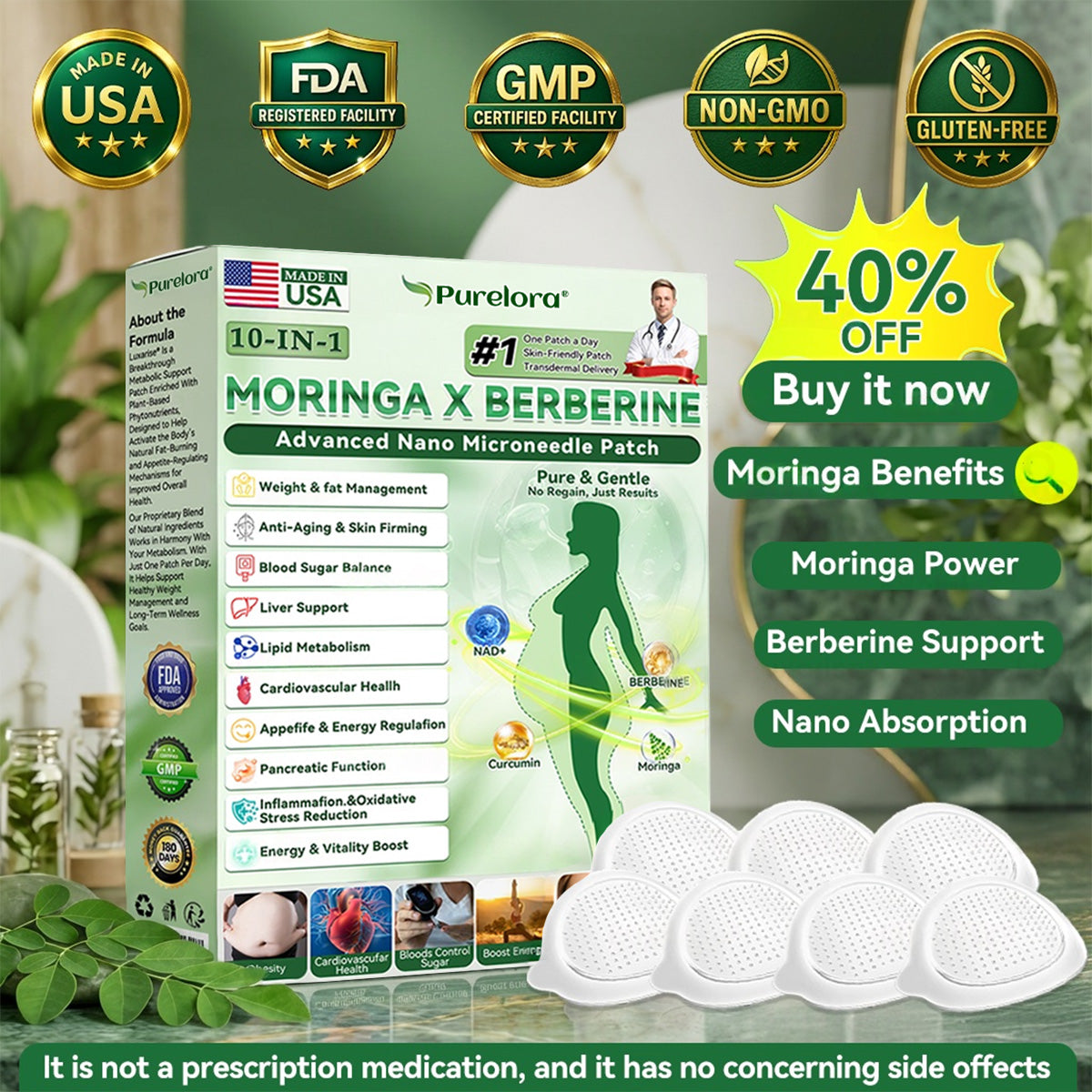 𝑶𝒇𝒇𝒊𝒄𝒊𝒂𝒍 𝑺𝒕𝒐𝒓𝒆  | 👩‍⚕️ 𝑷𝒖𝒓𝒆𝒍𝒐𝒓𝒂® 𝑴𝒐𝒓𝒊𝒏𝒈𝒂 & 𝑩𝒆𝒓𝒃𝒆𝒓𝒊𝒏𝒆 10-𝑰𝑵-1 𝑨𝒅𝒗𝒂𝒏𝒄𝒆𝒅 𝑵𝒂𝒏𝒐 𝑴𝒊𝒄𝒓𝒐𝒏𝒆𝒆𝒅𝒍𝒆 𝑷𝒂𝒕𝒄𝒉 (𝐎𝐧𝐜𝐞 𝐃𝐚𝐢𝐥𝐲, 𝐯𝐢𝐬𝐢𝐛𝐥𝐞 𝐜𝐡𝐚𝐧𝐠𝐞𝐬 𝐢𝐧 𝟕 𝐝𝐚𝐲𝐬）✅ 𝐎𝐛𝐞𝐬𝐢𝐭𝐲, 𝐃𝐢𝐚𝐛𝐞𝐭𝐞𝐬, 𝐒𝐥𝐞𝐞𝐩 𝐀𝐩𝐧𝐞𝐚, 𝐀𝐧𝐝 𝐉𝐨𝐢𝐧𝐭 𝐈𝐬𝐬𝐮𝐞𝐬🥇🥇