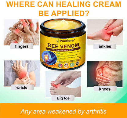 Official U.S Store ✨Purelora® Bee Venom Pain Relief Joint Repair Cream 🐝🐝(Fast Acting Pain Relief, Inflammation Reduction & Bone Support)