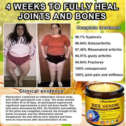 Official U.S Store ✨Purelora® Bee Venom Pain Relief Joint Repair Cream 🐝🐝(Fast Acting Pain Relief, Inflammation Reduction & Bone Support)