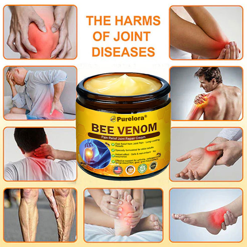 Official U.S Store ✨Purelora® Bee Venom Pain Relief Joint Repair Cream 🐝🐝(Fast Acting Pain Relief, Inflammation Reduction & Bone Support)