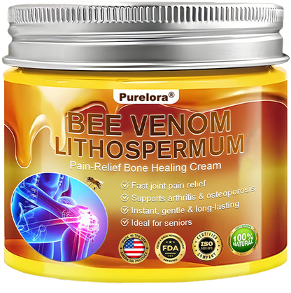 🐝Purelora® Bee Venom & Lithospermum Comfort Cream When Walking, Standing or Sleeping Hurts — Daily Pain Relief & Bone Comfort for Older Adults