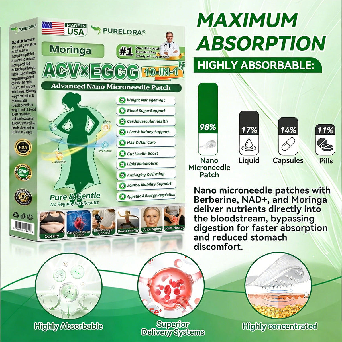 𝐏𝐮𝐫𝐞𝐥𝐨𝐫𝐚® 𝐀𝐂𝐕 × 𝐄𝐆𝐂𝐆 𝟏𝟎-𝐢𝐧-𝟏 𝐀𝐝𝐯𝐚𝐧𝐜𝐞𝐝 𝐍𝐚𝐧𝐨 𝐌𝐢𝐜𝐫𝐨𝐧𝐞𝐞𝐝𝐥𝐞 𝐏𝐚𝐭𝐜𝐡 (💧𝐉𝐮𝐬𝐭 𝐨𝐧𝐜𝐞 𝐚 𝐝𝐚𝐲, 𝐯𝐢𝐬𝐢𝐛𝐥𝐞 𝐜𝐡𝐚𝐧𝐠𝐞𝐬 𝐢𝐧 𝟕 𝐝𝐚𝐲𝐬) ✅𝐅𝐨𝐫 𝐨𝐛𝐞𝐬𝐢𝐭𝐲, 🅛🅞🅞🅢🅔 🅢🅚🅘🅝,𝐝𝐢𝐚𝐛𝐞𝐭𝐞𝐬, 𝐬𝐥𝐞𝐞𝐩 𝐚𝐩𝐧𝐞𝐚, 𝐣𝐨𝐢𝐧𝐭 𝐢𝐬𝐬𝐮𝐞𝐬, 𝐚𝐧𝐝 𝐦𝐨𝐫𝐞