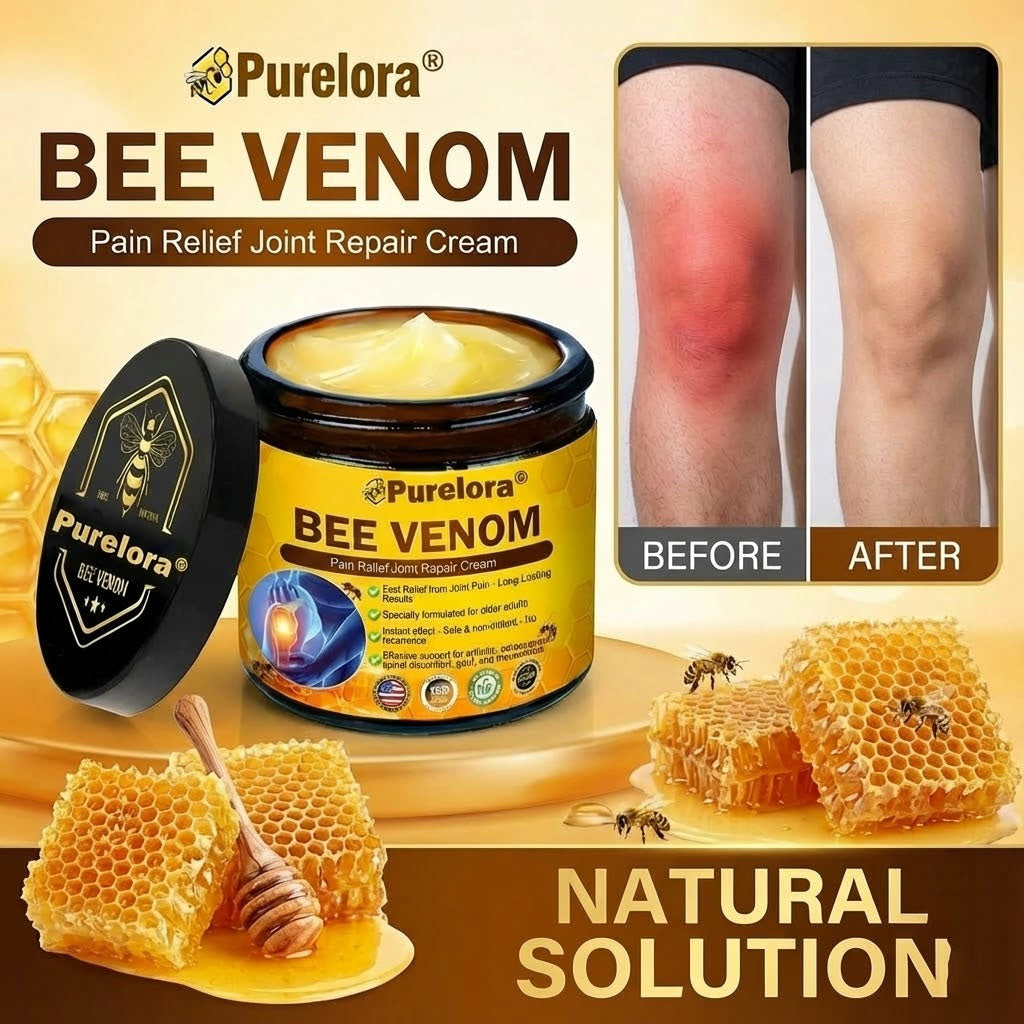 Official U.S Store ✨Purelora® Bee Venom Pain Relief Joint Repair Cream 🐝🐝(Fast Acting Pain Relief, Inflammation Reduction & Bone Support)