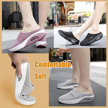 Free shipping-BQODQO® Diabetic Air-Cushion Slip-On Walking Shoes, Orthopedic Diabetic Slippers, with Arch-Support for Women