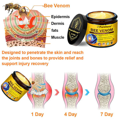 Official U.S Store ✨Purelora® Bee Venom Pain Relief Joint Repair Cream 🐝🐝(Fast Acting Pain Relief, Inflammation Reduction & Bone Support)