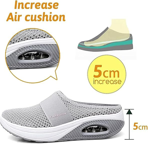 Free shipping-BQODQO® Diabetic Air-Cushion Slip-On Walking Shoes, Orthopedic Diabetic Slippers, with Arch-Support for Women