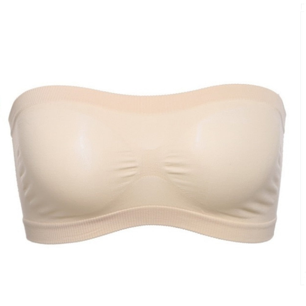 Spring Summer Women Bra Seamless Tube Top Bra Strapless Bandeau Push up Bra Women's Underwear Basic Stretch Underwear Lingerie